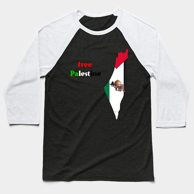 Free Palestine Baseball T-Shirt by DesignByMe90